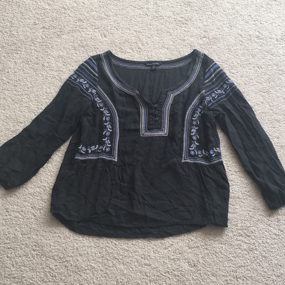 American Eagle boho 3/4th sleeve top